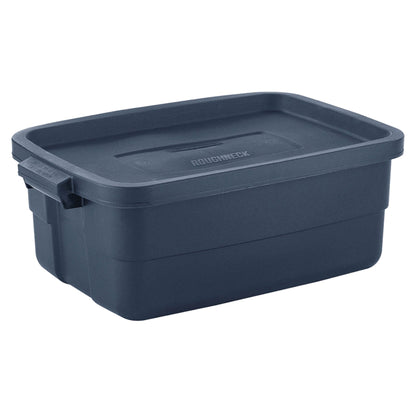 Rubbermaid 10 Gallon Stackable Storage Container, Dark Indigo Metallic (6 Pack)