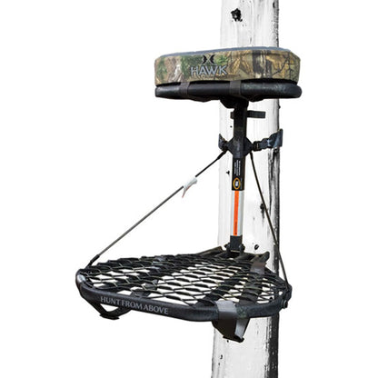 Hawk COMBAT Hang On Tree Stand, Deer Stand with 21 x 27" Saddle Hunting Platform