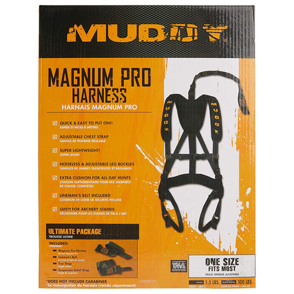 Muddy Outdoors Magnum Pro Padded Adjustable Treestand Harness System, Black