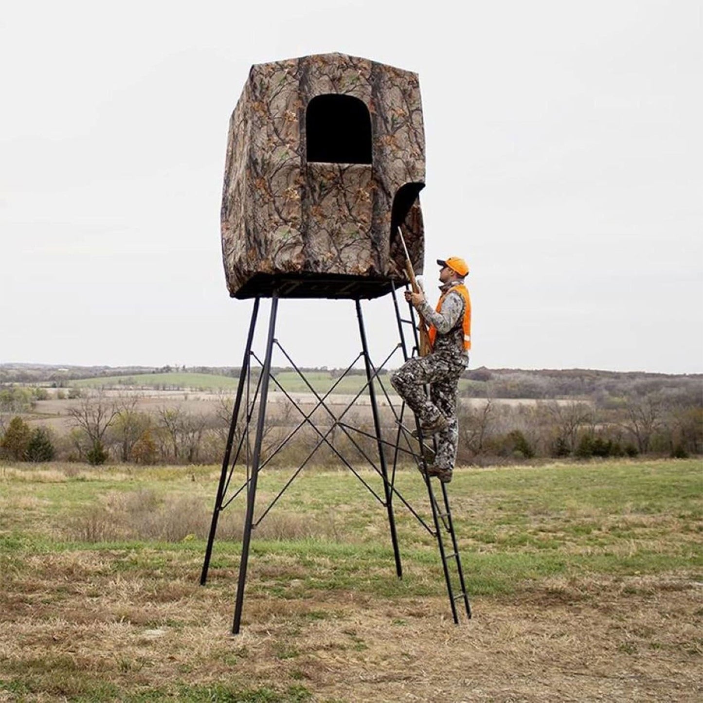 Muddy Steel 7' Tall Quad Pod Hunting Blind Cover, Camouflage, Stand Not Included