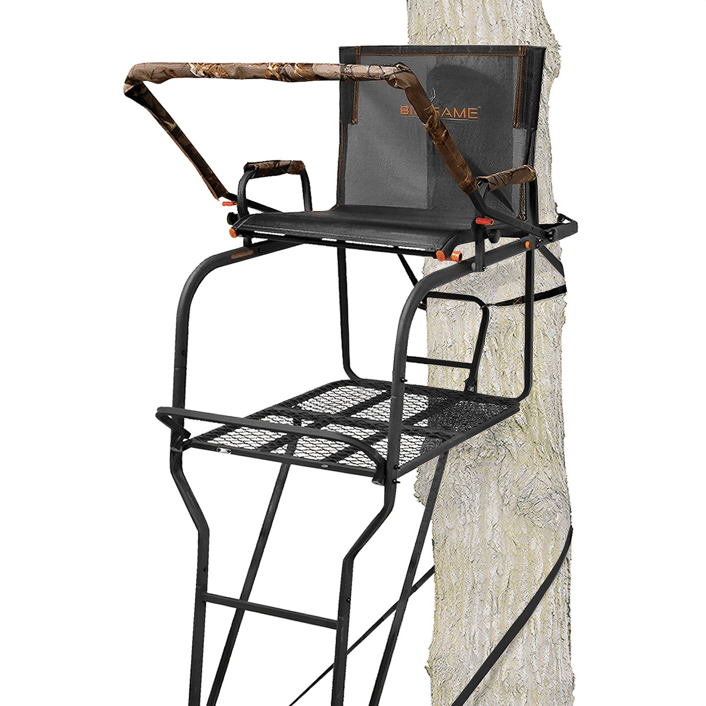 Big Game Hunter HD 1.5 Deer Hunting Ladder Climbing Tree Stand w/Extra Wide Seat