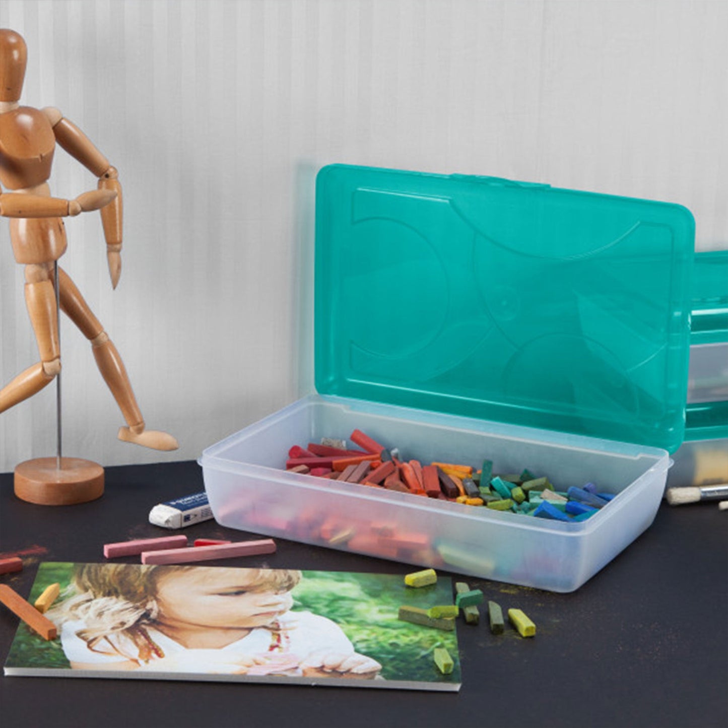 Sterilite 17296W06 Multipurpose Storage Supply Box w/Lid, Molokai Blue (18 Pack)