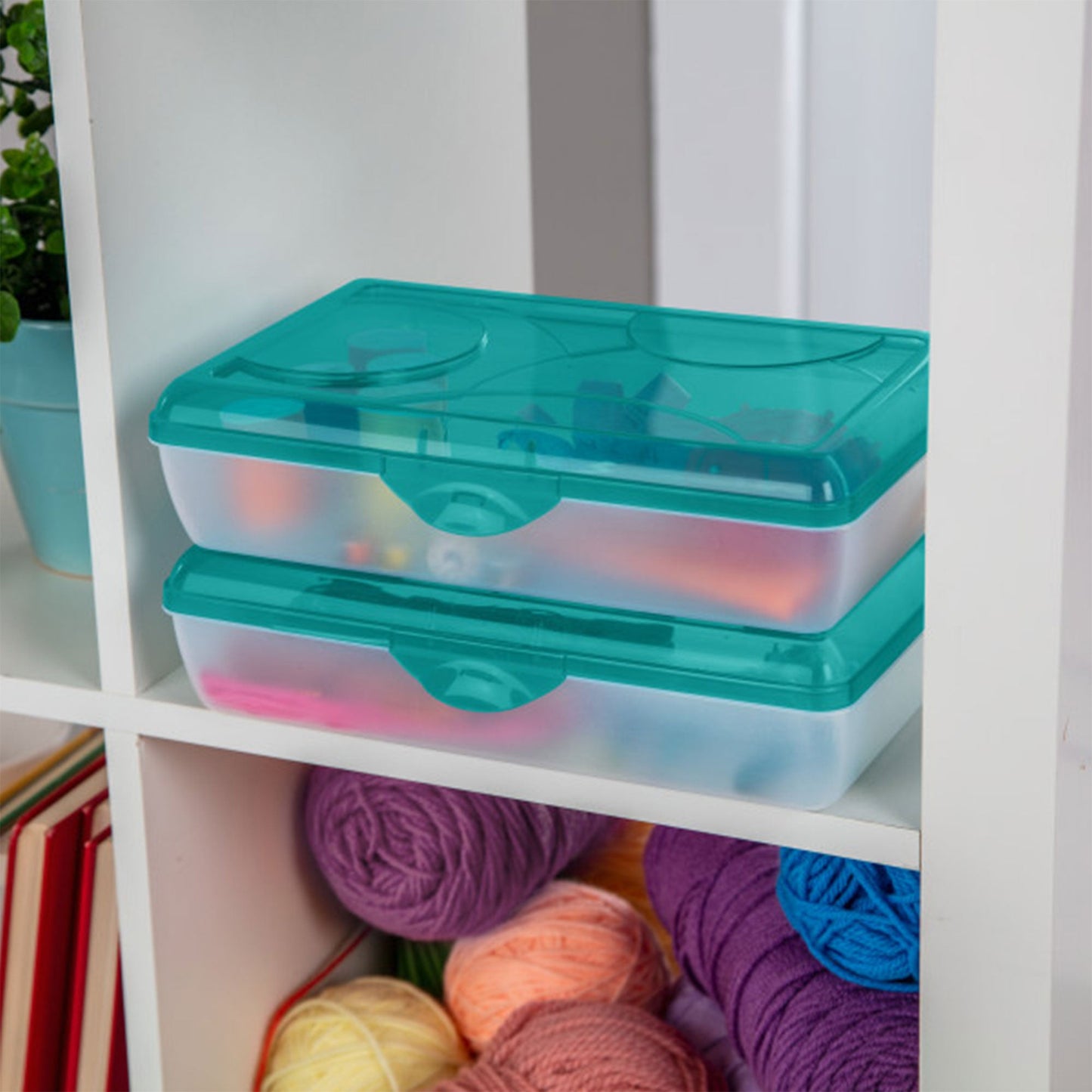 Sterilite 17296W06 Multipurpose Storage Supply Box w/Lid, Molokai Blue (18 Pack)