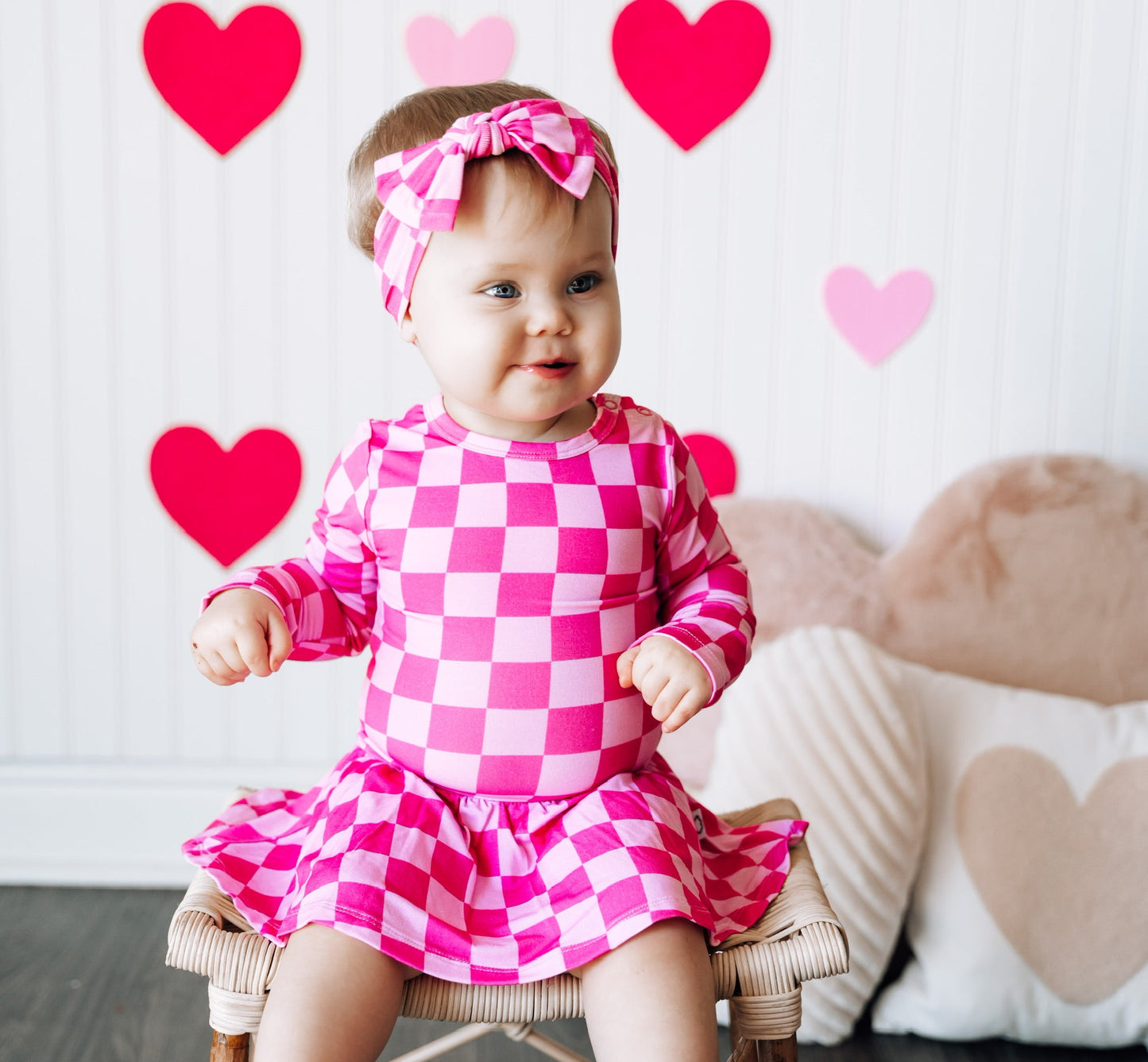 TICKLED PINK CHECKS DREAM BODYSUIT DRESS