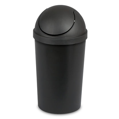 Sterilite 10839006 3 Gallon Round Swing Top Plastic Wastebasket, Black (12 Pack)