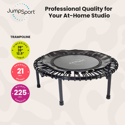JumpSport 230F Folding Fitness Rebounder Trampoline for In Home Cardio Fitness