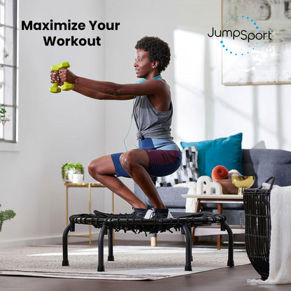 JumpSport 250 Workout Rebounder for Adults, 39" Mini Fitness Trampoline, Black