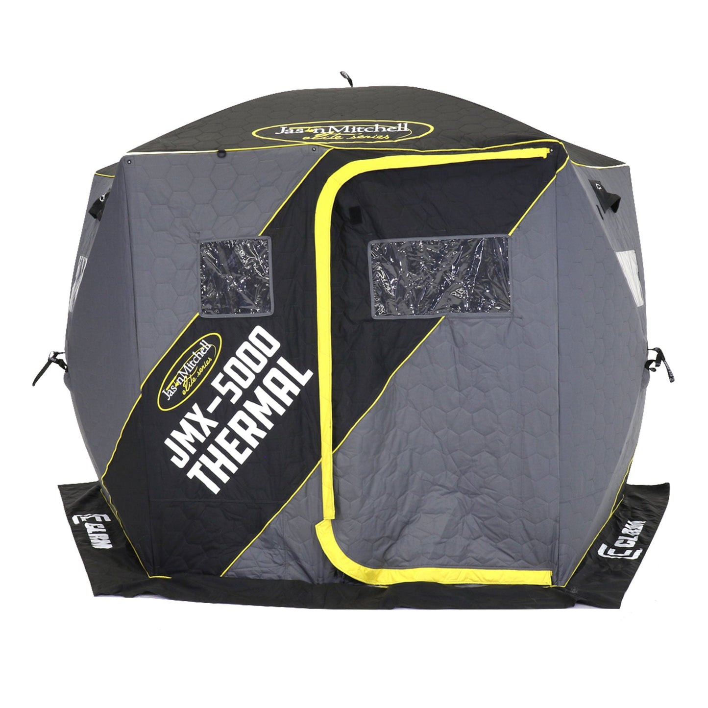 CLAM 14471 Portable 9 Ft Jason Mitchell X5000 Ice Fish Thermal Hub Shelter Tent