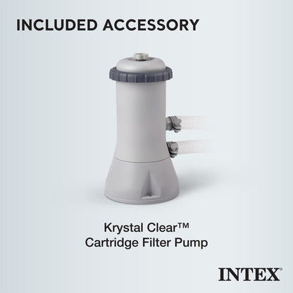 Intex Greywood Prism Frame 15'x48" Round Above Ground Outdoor Swimming Pool Set