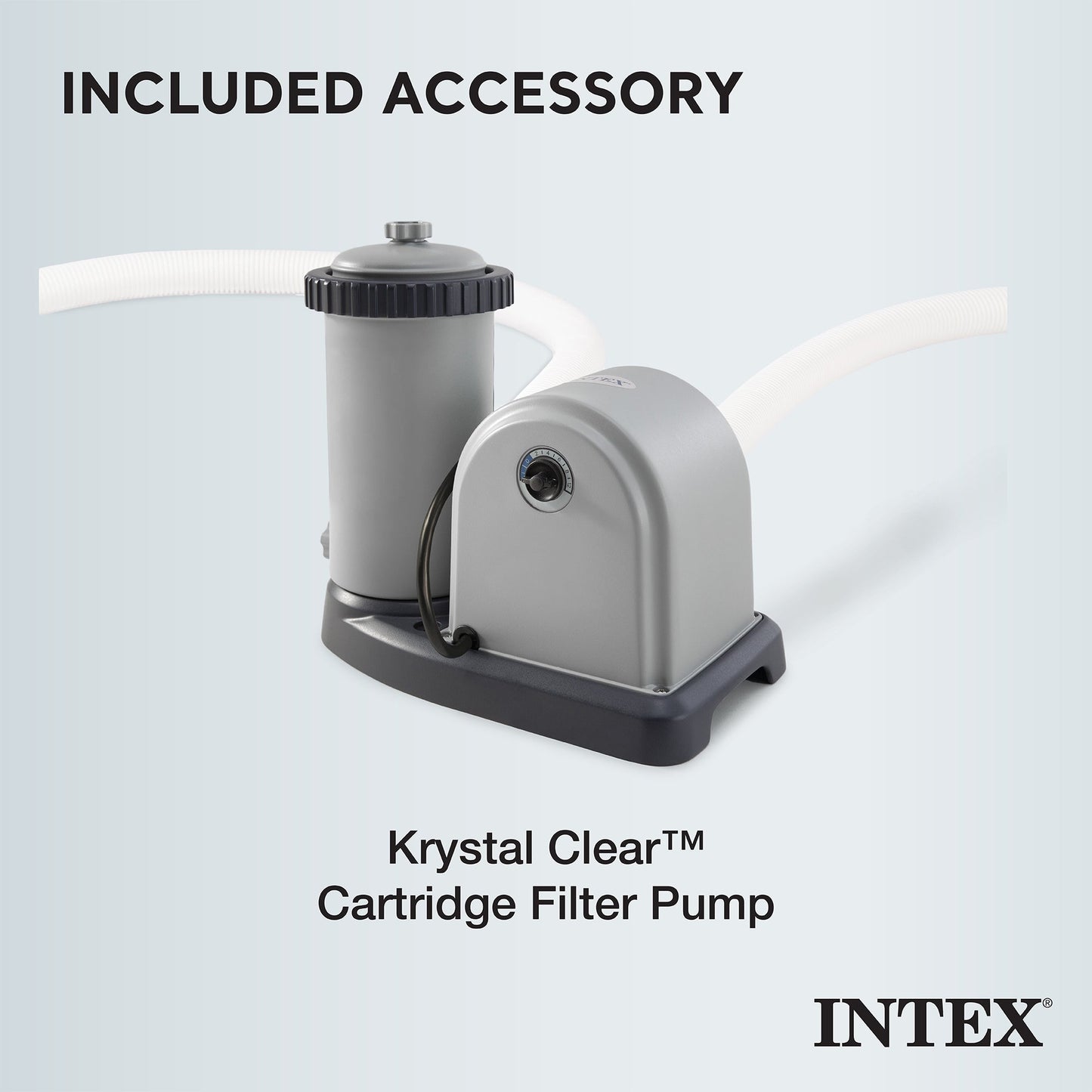 Intex Greywood Prism Frame 18'x48" Round Above Ground Outdoor Swimming Pool Set