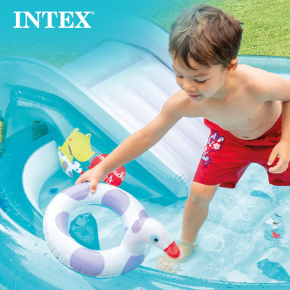 Intex 57165EP Gator Outdoor Inflatable Kiddie Pool Water Play Center with Slide