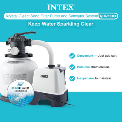 Intex 26675EG 1600 GPH Krystal Clear Pool Saltwater System and Sand Filter Pump
