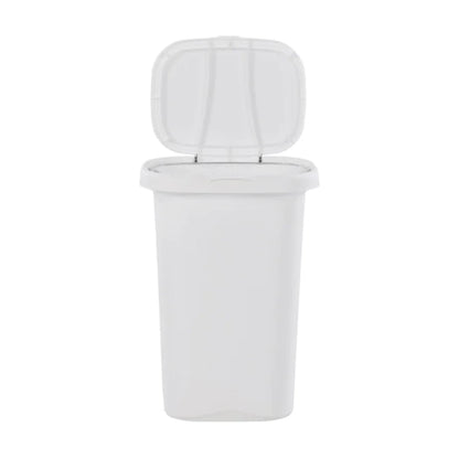 Rubbermaid 13 Gallon Rectangular Spring-Top Lid Wastebasket Trash Can, White