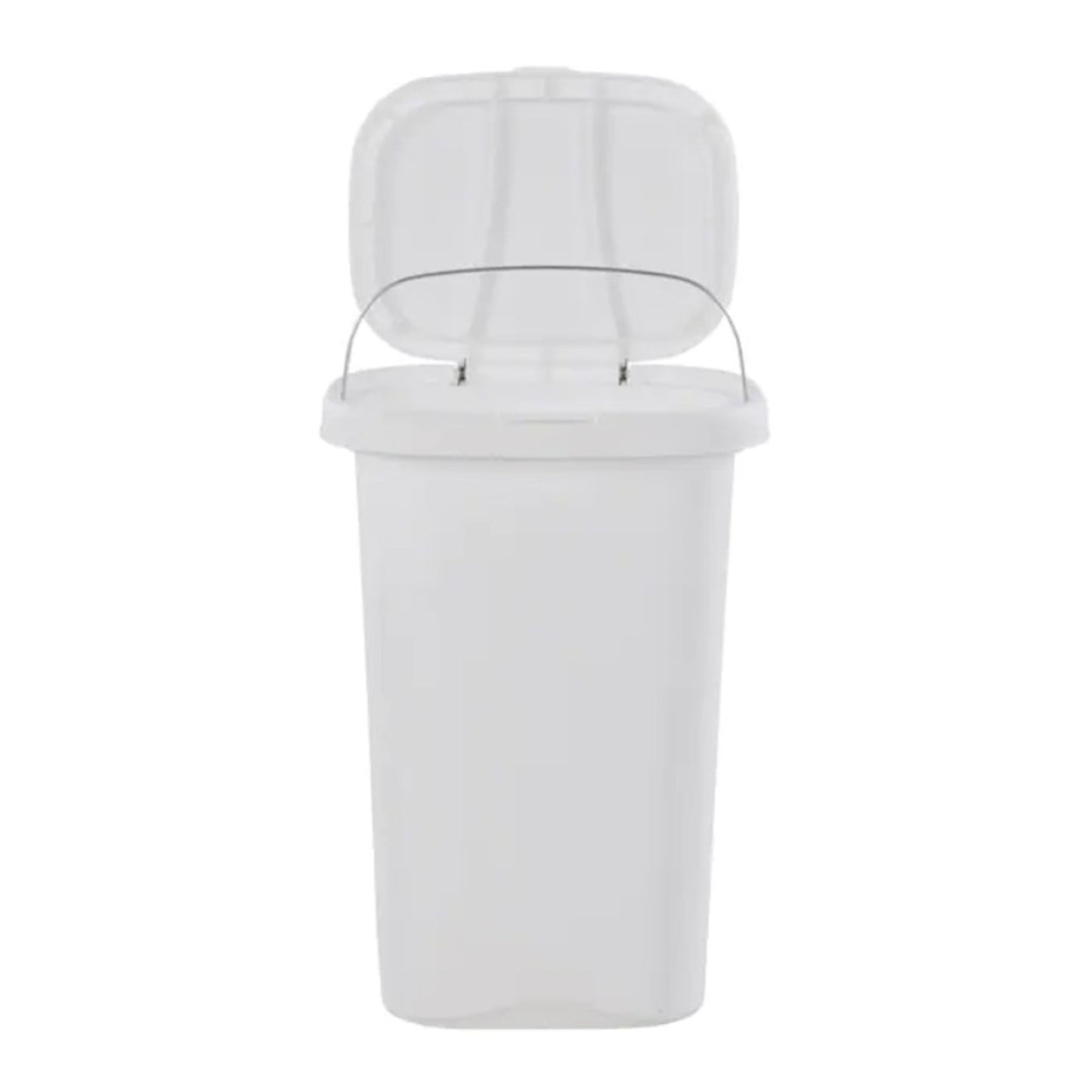 Rubbermaid 13 Gallon Rectangular Spring-Top Lid Wastebasket Trash Can, White