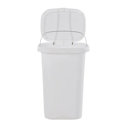Rubbermaid 13 Gallon Rectangular Spring-Top Lid Wastebasket Trash Can, White