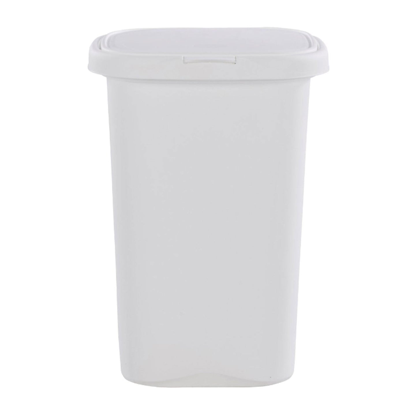 Rubbermaid 13.25 Gallon Rectangular Spring-Top Lid Wastebasket Trash Can, White