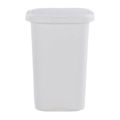 Rubbermaid 13.25 Gallon Rectangular Spring-Top Lid Wastebasket Trash Can, White