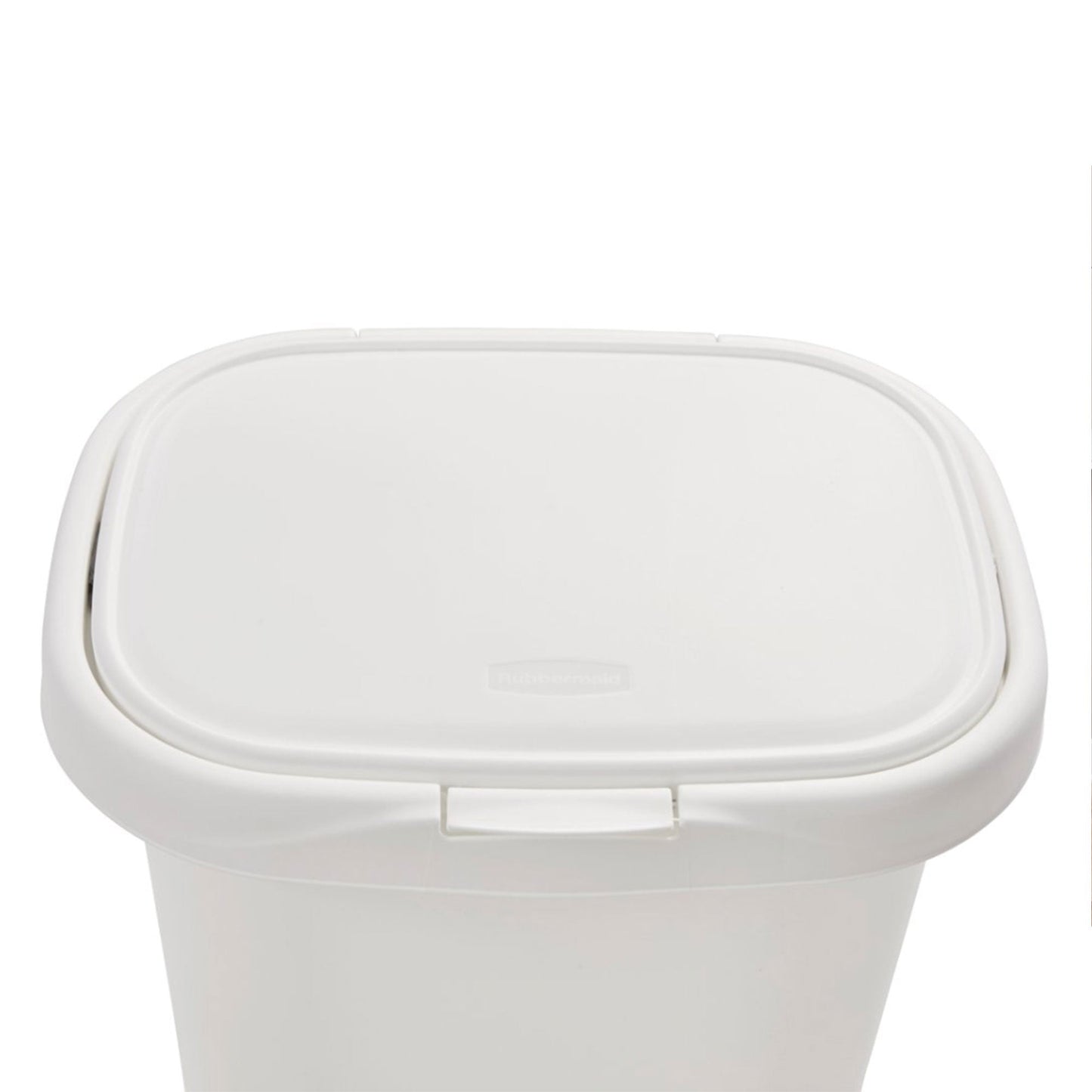Rubbermaid 13.25 Gallon Rectangular Spring-Top Lid Wastebasket Trash Can, White