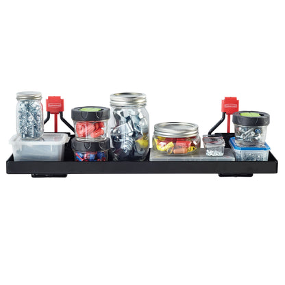 Rubbermaid Metal Backyard Shed Organizer Accessories Small Shelf, Black