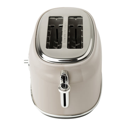 Haden Dorset 2 Slice Wide Slot Stainless Steel Toaster, Putty & Chrome