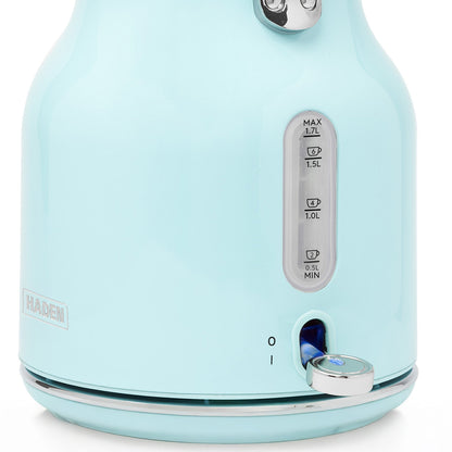 Haden Heritage 1.7L Stainless Steel Electric Water Kettle, Turquoise & Chrome