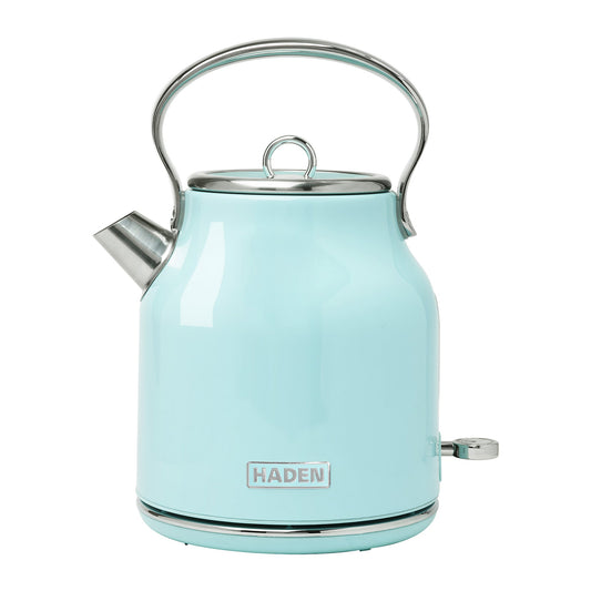 Haden Heritage 1.7L Stainless Steel Electric Water Kettle, Turquoise & Chrome