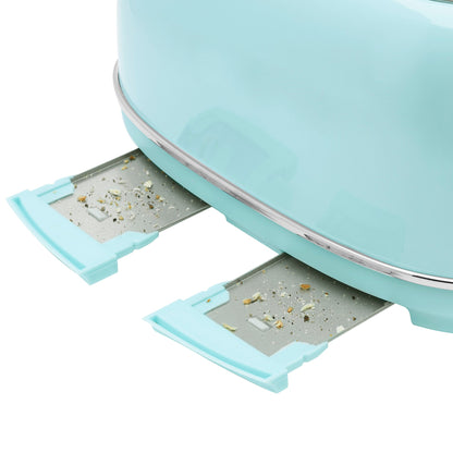 Haden Heritage 4 Slice Wide Slot Stainless Steel Toaster, Turquoise & Chrome