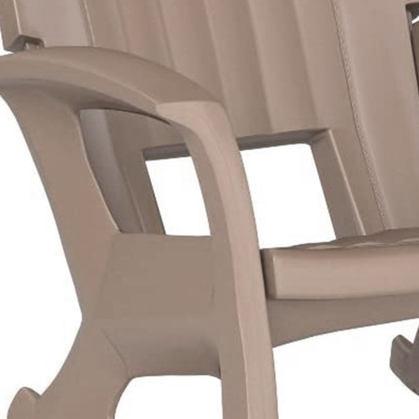 Semco Plastics Rockaway Heavy Duty All-Weather Outdoor Rocking Chair, Taupe