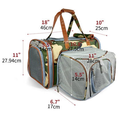 Mr. Peanut's Gold Series Standard Size Airline Compliant Expandable Pet Carrier - Prints Edition