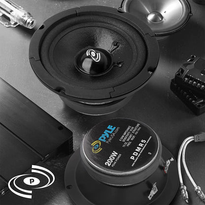 Pyle Pro 5" 200W 8 Ohms Mid Bass Mid Range Car Speaker Woofer Driver, 2 Pack
