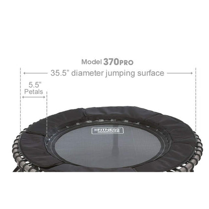 JumpSport 370 PRO Indoor Heavy Duty Lightweight 39 In Fitness Trampoline, Black