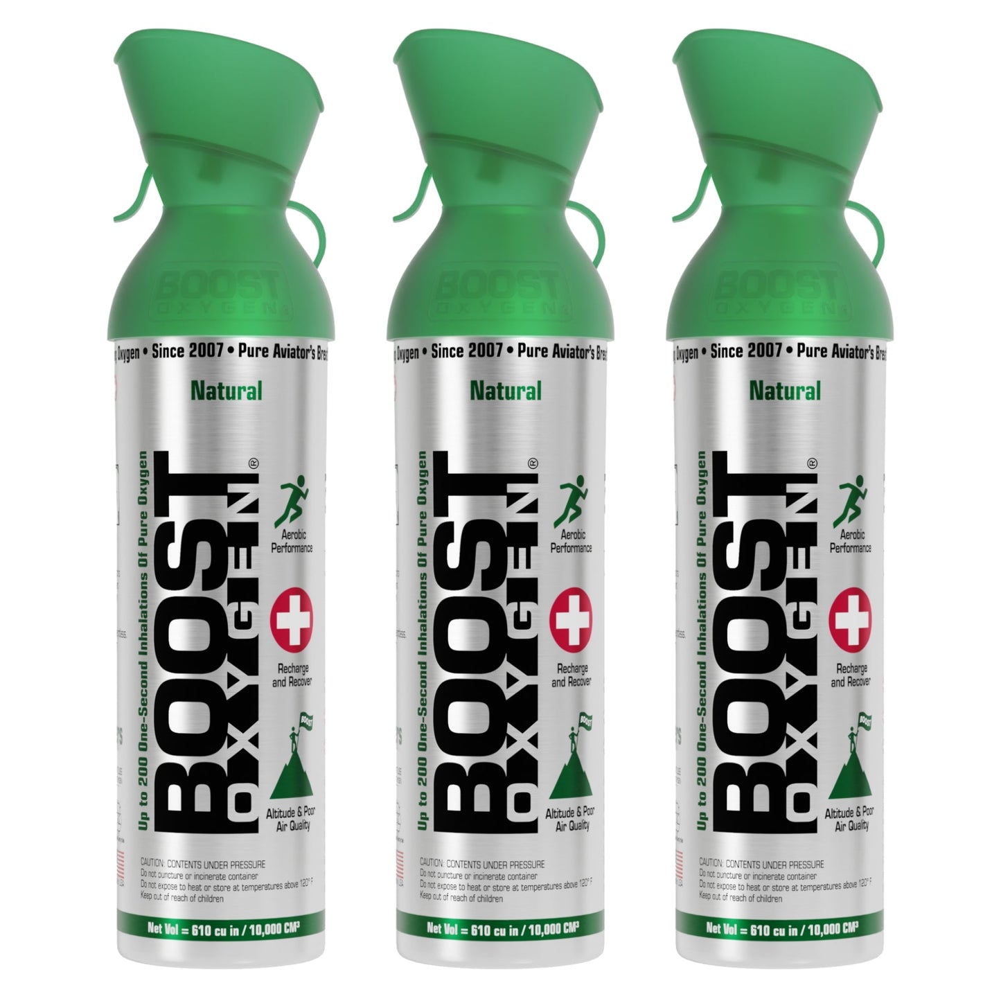 3 Pack Large 10L Boost Oxygen Natural Portable Pure Canned Oxygen, Flavorless
