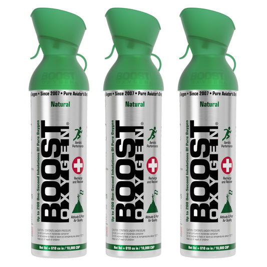 3 Pack Large 10L Boost Oxygen Natural Portable Pure Canned Oxygen, Flavorless