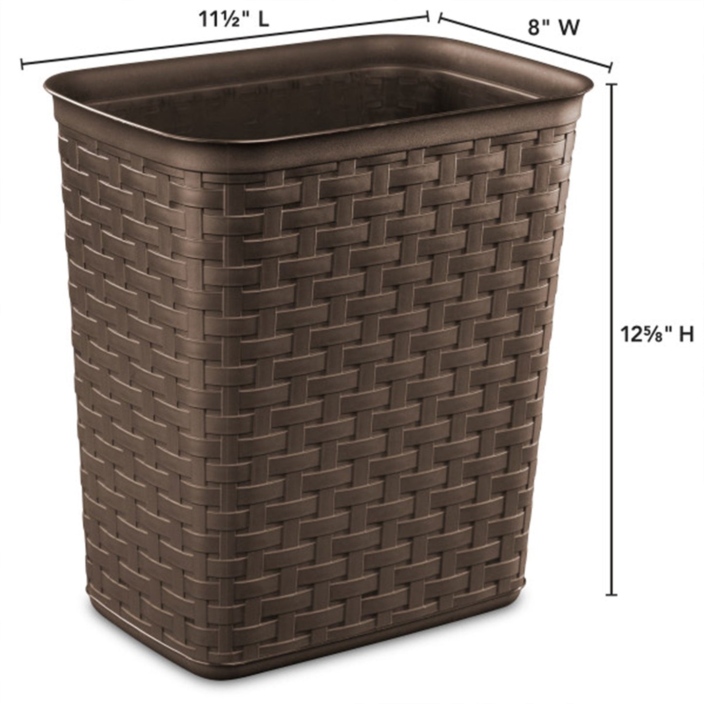 Sterilite Weave 3.4 Gallon Plastic Home & Office Wastebasket Trash Can (18 Pack)