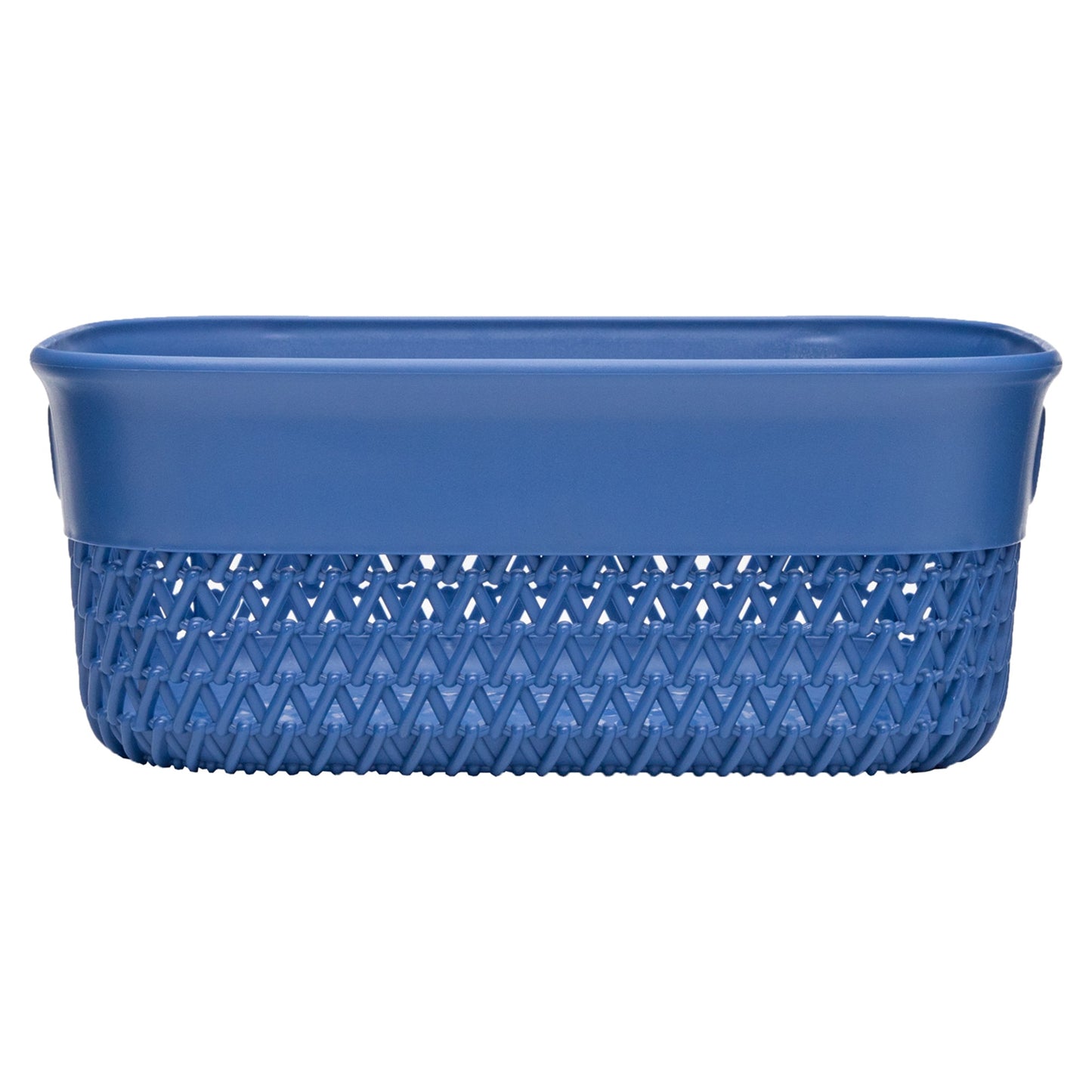 Life Story Lightweight Heavy Duty Storage Woven Basket 4 Quarts, Blue (14 Pack)