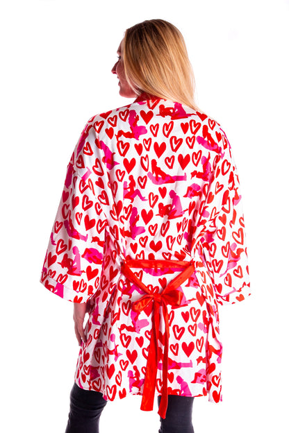 The Hot-Blooded Handbook | Ladies Valentine's Day Unisex Party Kimono