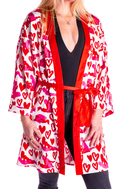 The Hot-Blooded Handbook | Ladies Valentine's Day Unisex Party Kimono