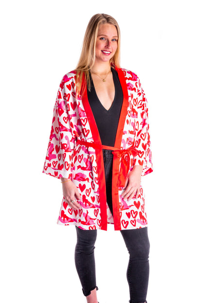 The Hot-Blooded Handbook | Ladies Valentine's Day Unisex Party Kimono