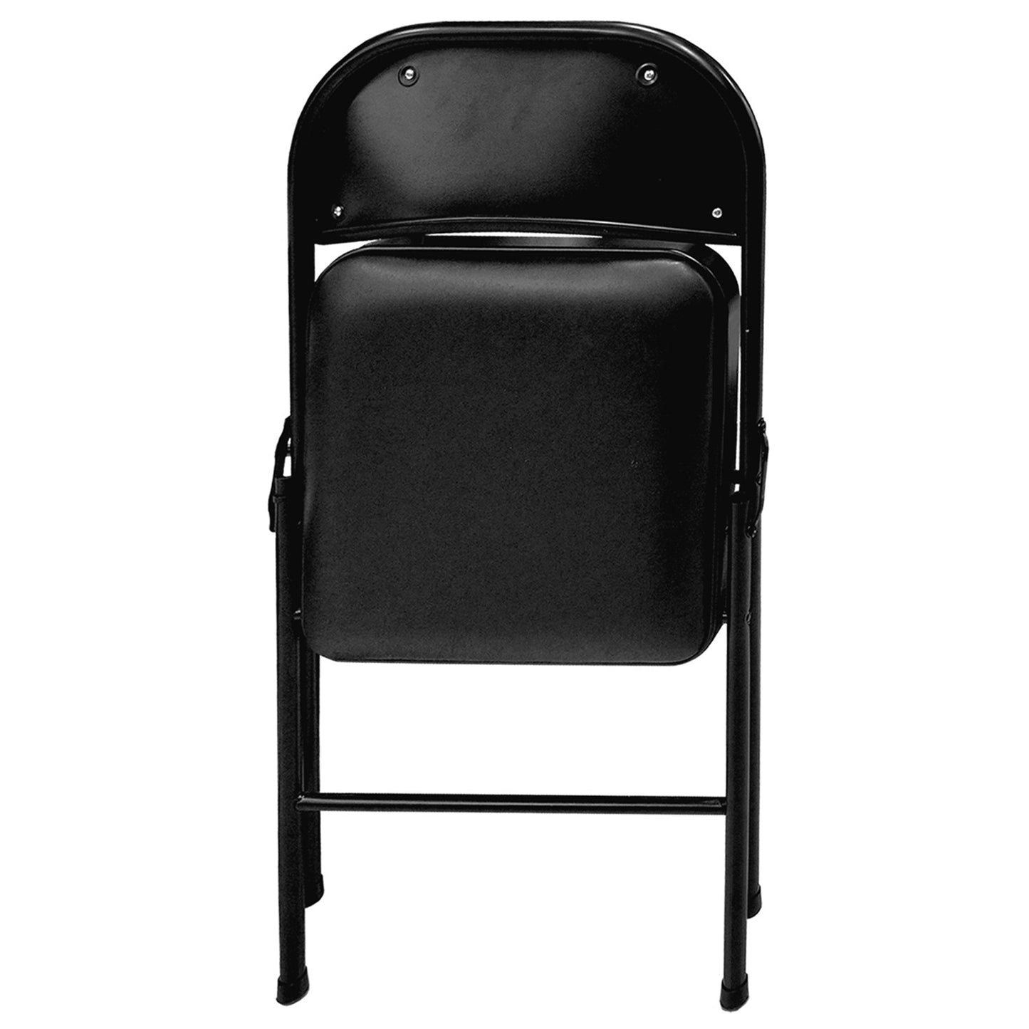 Plastic Development Group Indoor Metal Padded Vinyl Folding Chair, Black (4Pack)