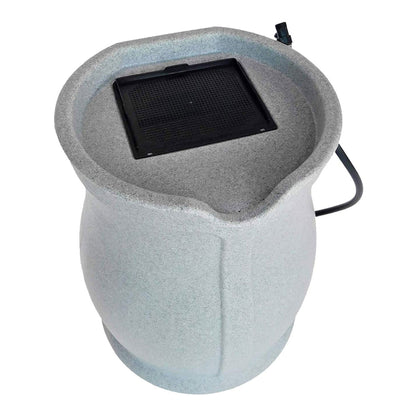 FCMP Outdoor Catalina 45 Gallon Water Outdoor Rain Catcher Barrel, Light Granite