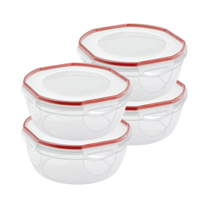 Sterilite Ultra Seal 4.7 Qt Plastic Food Storage Bowl Container w/ Lid (4 Pack)