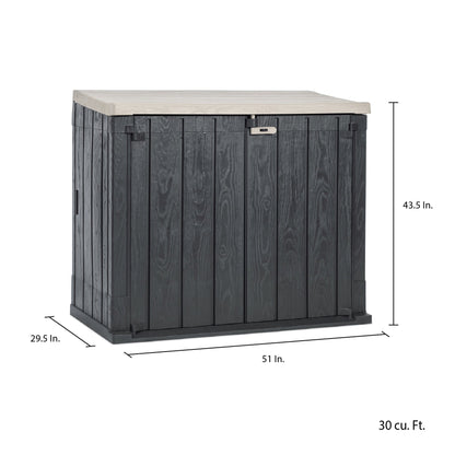 Toomax Stora Way All Weather 4.25' x 2.5' Storage Shed, Anthracite/Taupe Gray