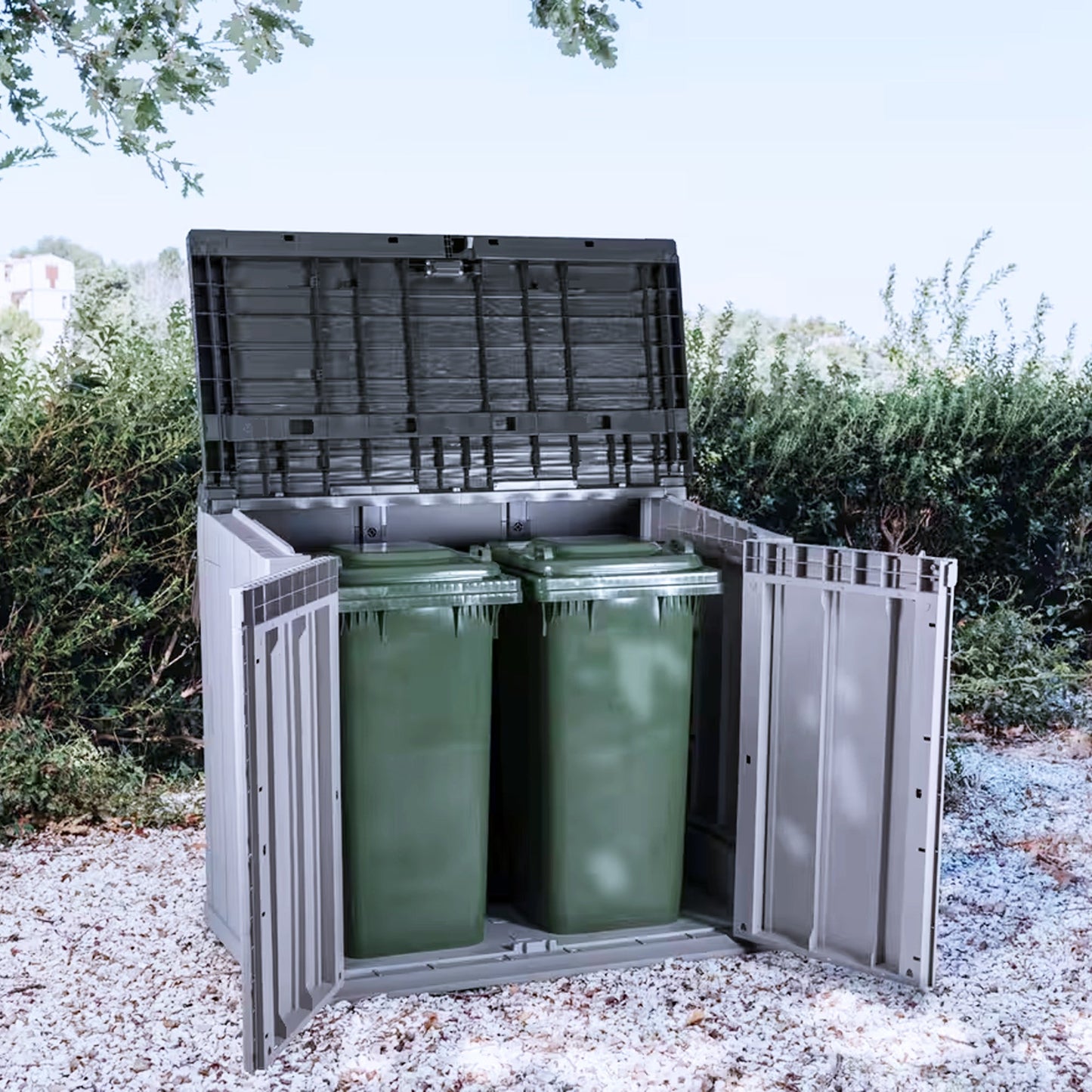 Toomax Stora Way All Weather 4.25' x 2.5' Storage Shed, Anthracite/Taupe Gray