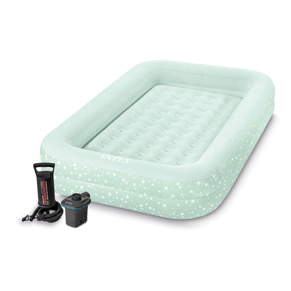 Intex Kids Travel Inflatable Air Mattress with Raised Sides & 3 Nozzle Air Pump