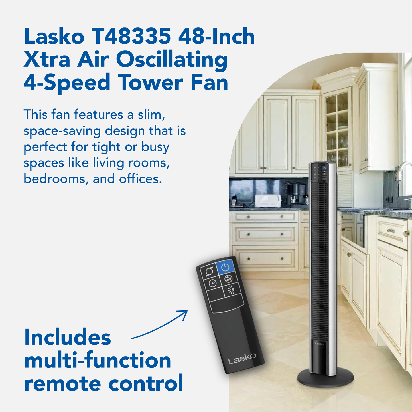 Lasko XtraAir 48 In. Tower Home Fan Air Ionizer with Remote Control (2 Pack)