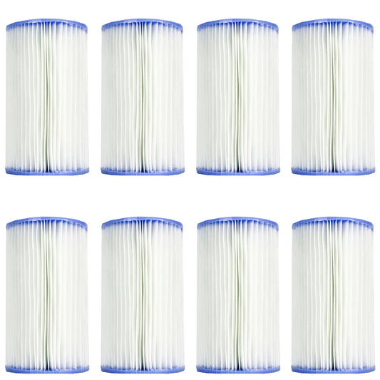 Intex Swimming Pool Easy Set Type B Replacement Filter Pump Cartridge (8 Pack)