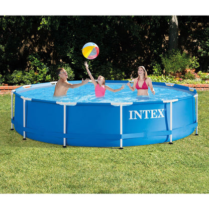 Intex 12 Foot x 30 In. Above Ground Pool & Intex 12 Foot Round Pool Cover