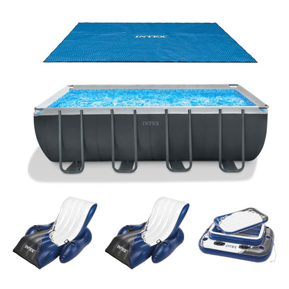 INTEX 18' x 9' x 53" Ultra XTR Frame Pool, Cover, Cooler, and Float (2 Pack)