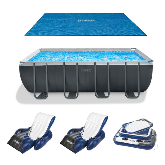 INTEX 18' x 9' x 53" Ultra XTR Frame Pool, Cover, Cooler, and Float (2 Pack)