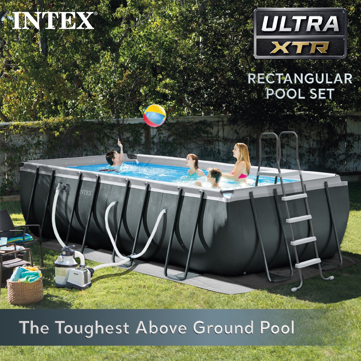 Intex 18ft x 9ft x 52in Ultra XTR Frame Pool, Cooler (2 Pack), & Float (4 Pack)